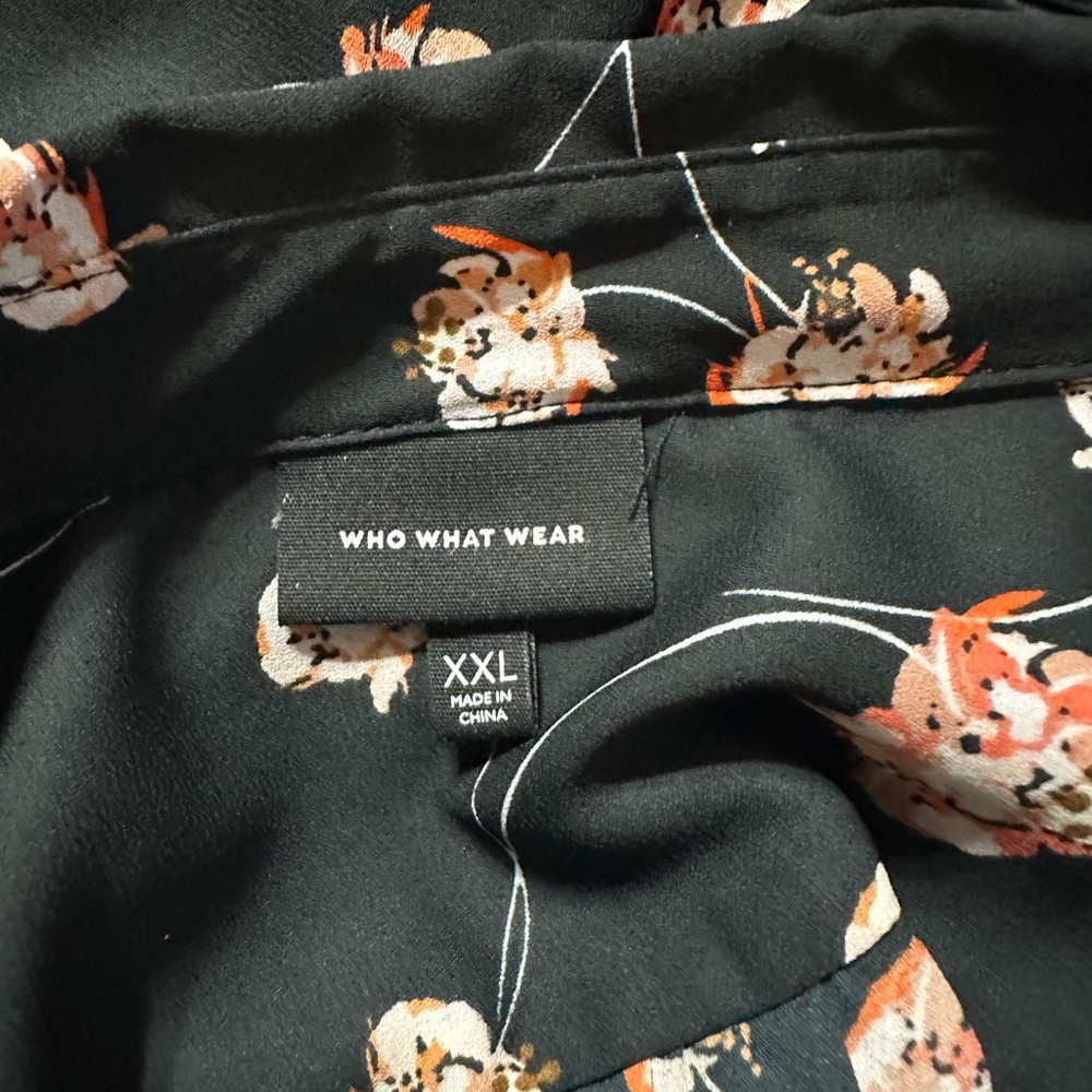 Who What Wear Black Floral Dress XXL